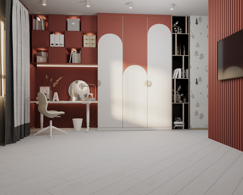 Кварцвиниловый SPC ламинат Cronafloor Wood Дуб Беленый ZH-81117-2 1200×180×4 фото в интерьере